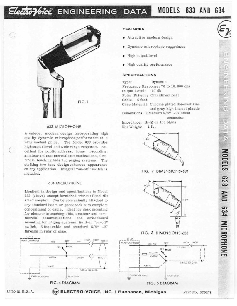 Electro-Voice 633 Dimension Guide