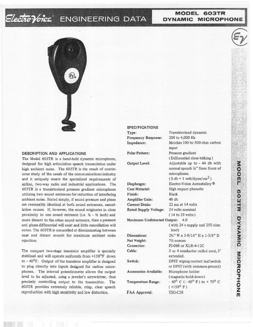 Electro-Voice 603TR engineering data