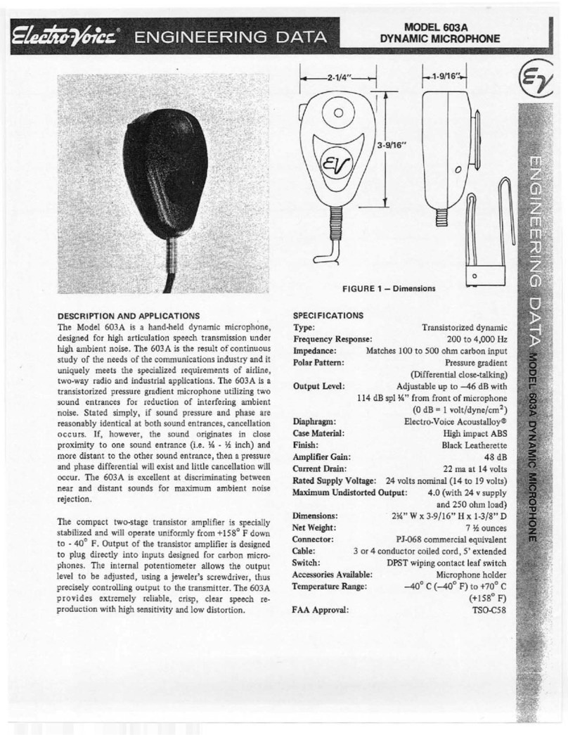 Electro-Voice 603 A engineering data