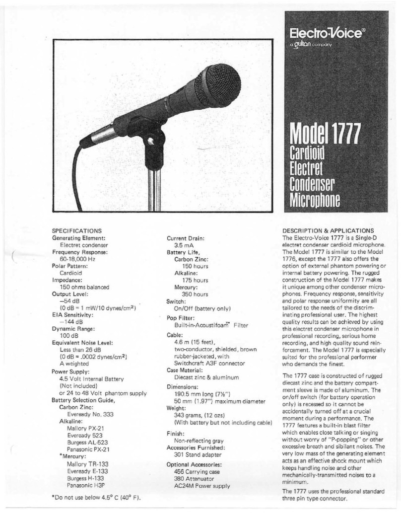 Electro-Voice 1777 Specification sheet