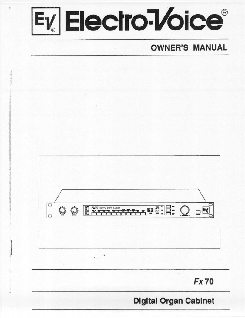 Electro-Voice Digital Organ Cabinet FX 70 owner's manual