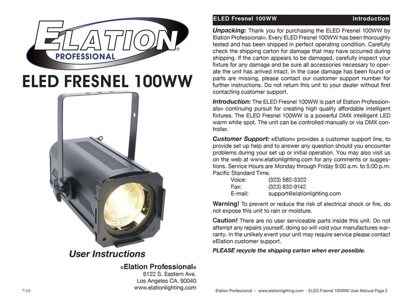 Elation ELED FRESNEL 100WW User manual