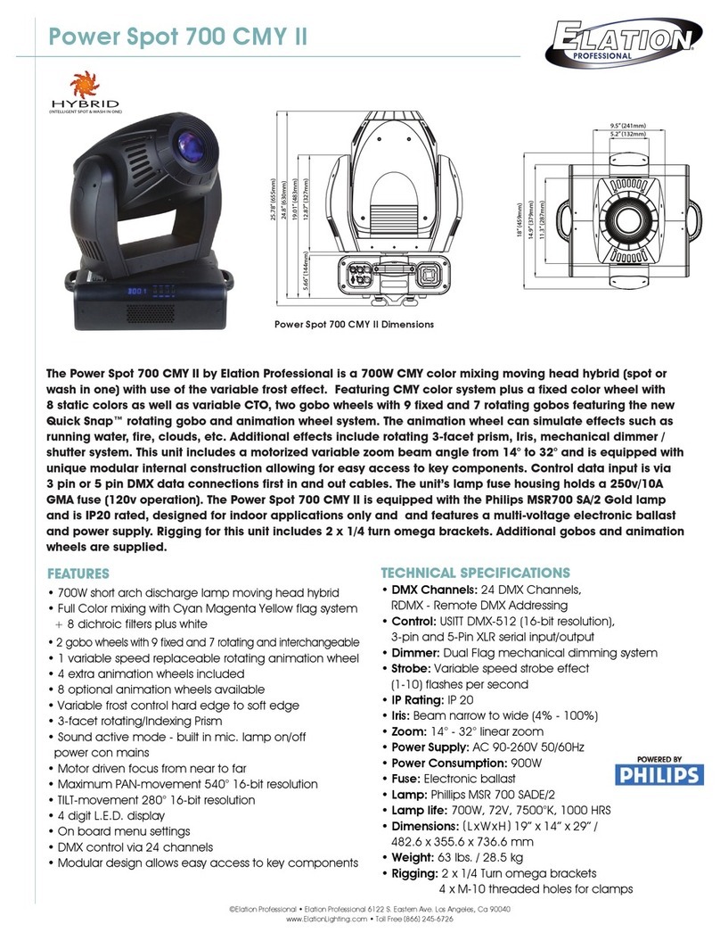 Elation Power Spot 700 CMY II Technical specifications