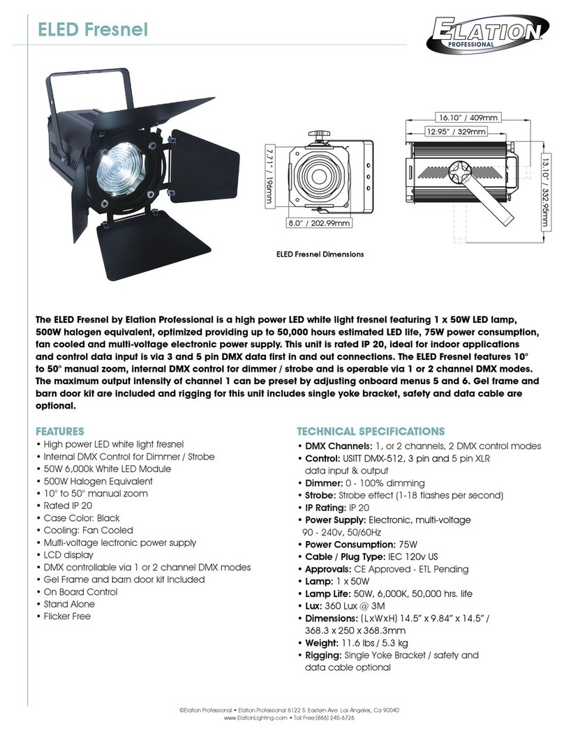 Elation LED White Light Fresnel ELED Fresnel User manual