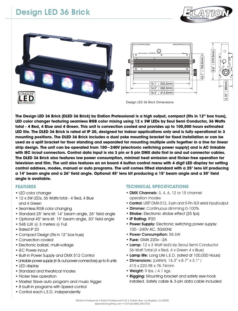 Elation Design LED 36 Brick Technical specifications Elation Design LED 36 Brick Technical specifications