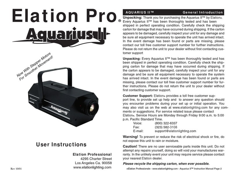 Elation Aquarius II User instructions