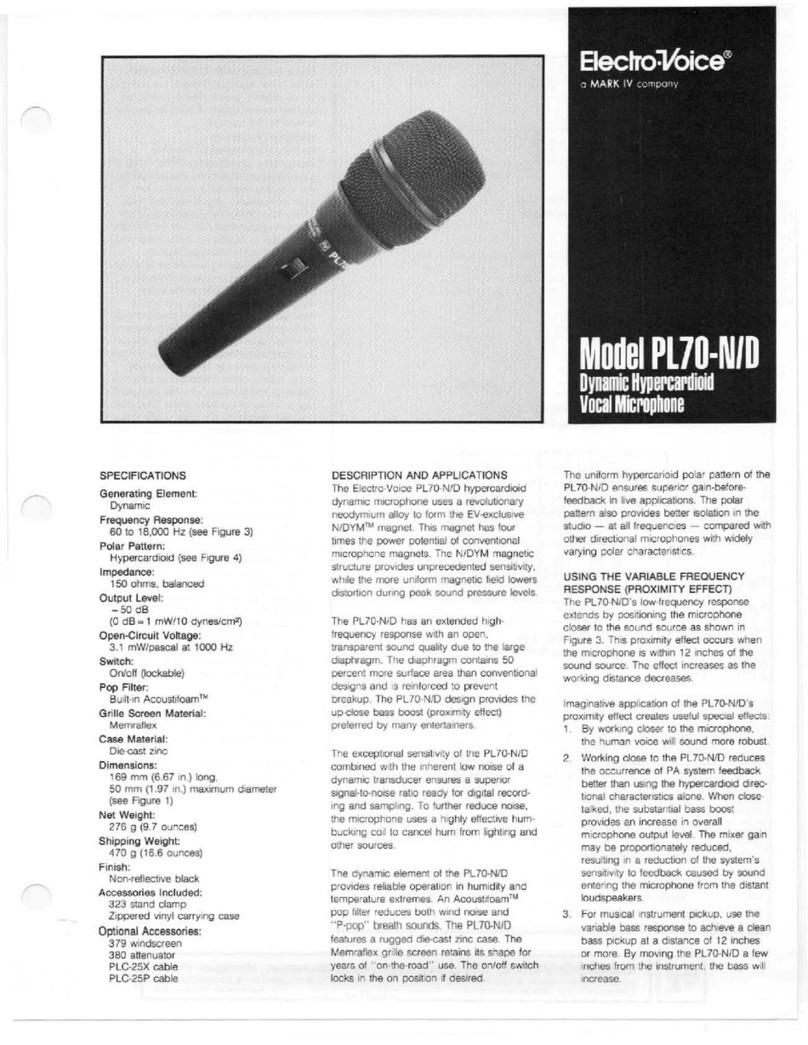 Electro-Voice PL70-N/D User manual