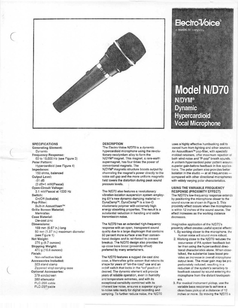Electro-Voice N/D70 Specification sheet