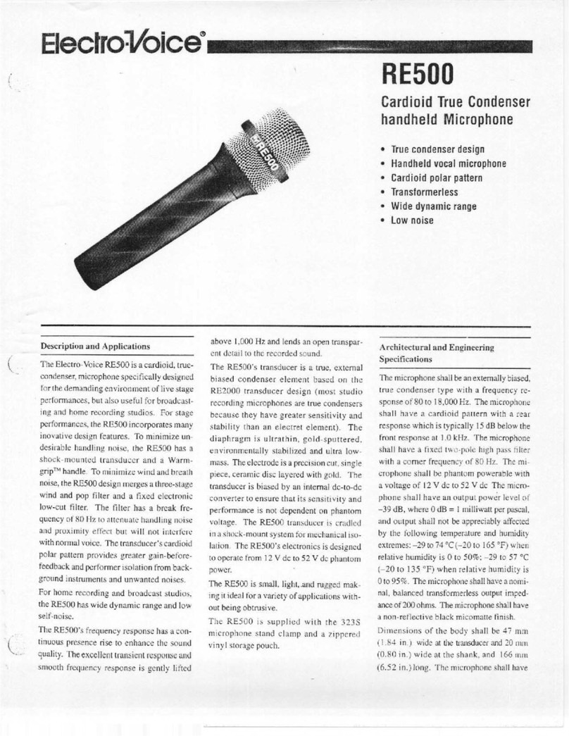 Electro-Voice RE500 Specification sheet