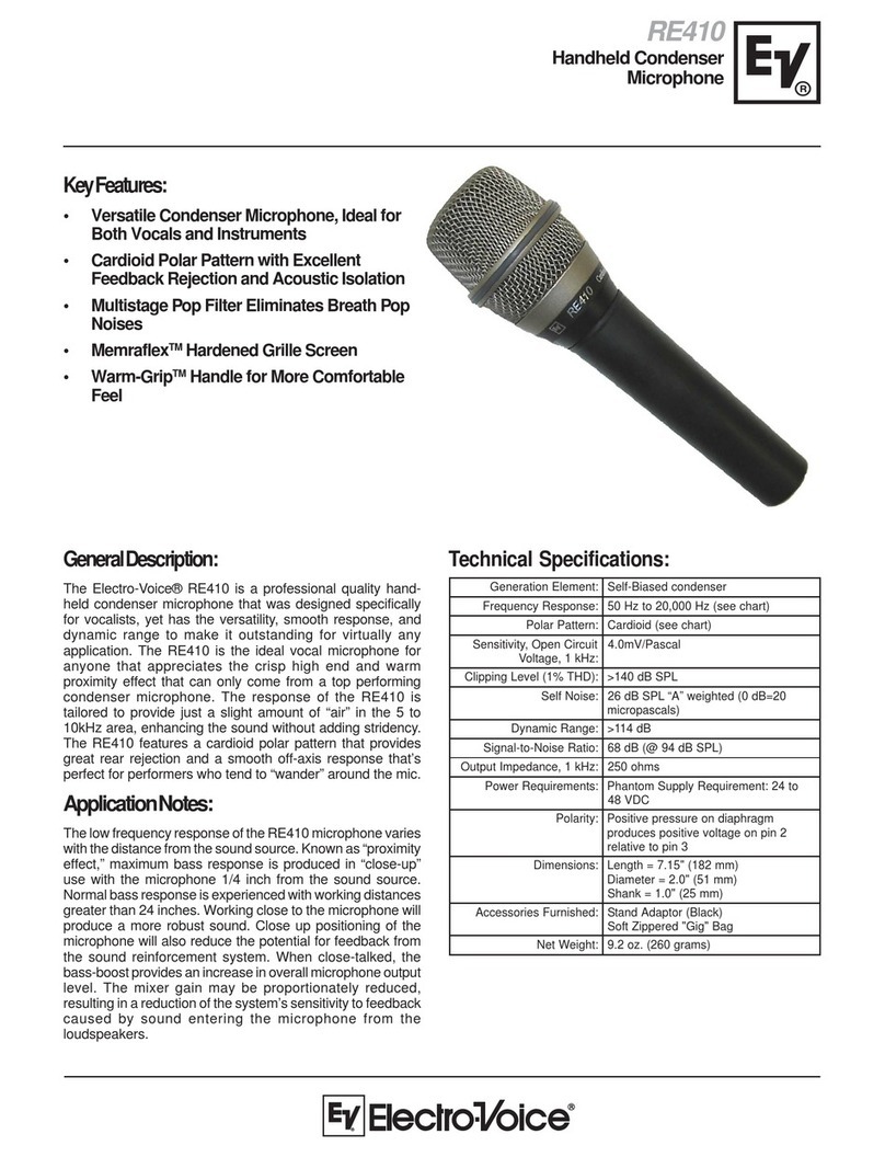 Electro-Voice RE410 Specification sheet