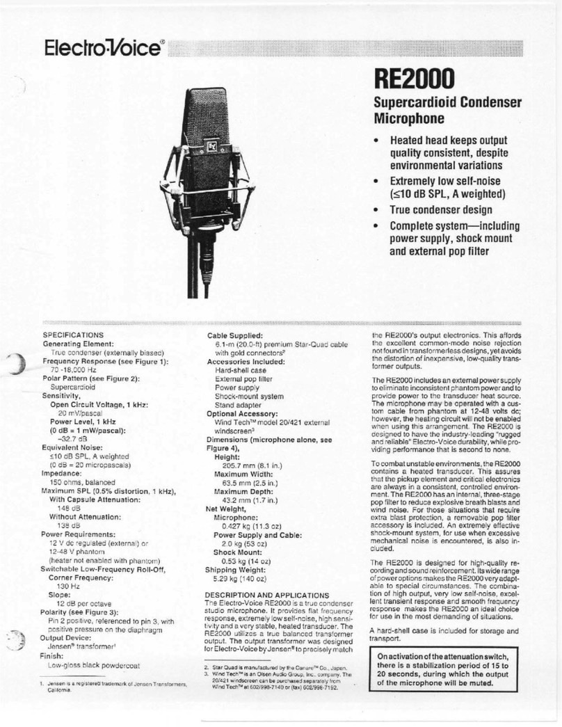 Electro-Voice RE2000 Specification sheet