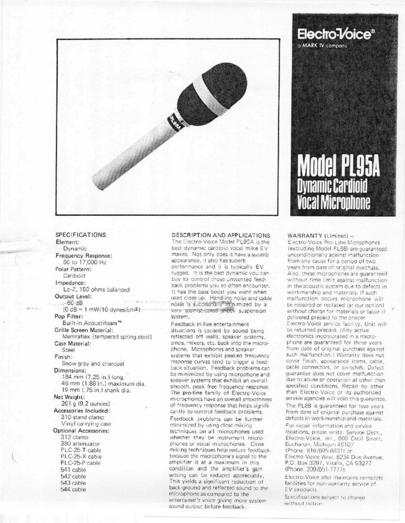 Electro-Voice PL95A User manual Electro-Voice PL95A User manual