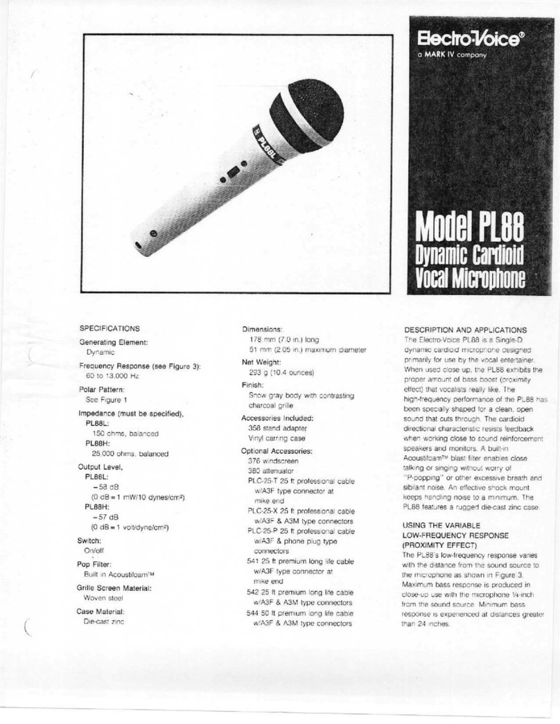 Electro-Voice PL88 Specification sheet