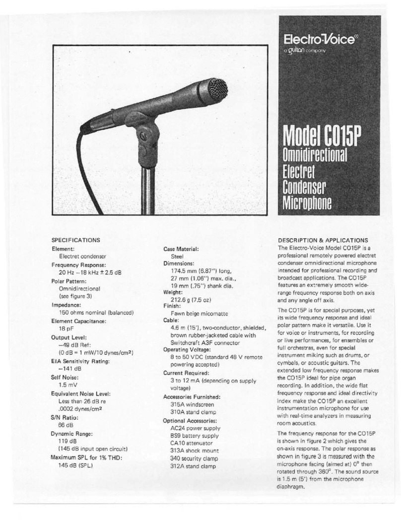 Electro-Voice C015P Specification sheet