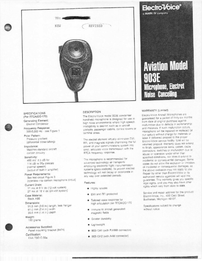 Electro-Voice Aviation 903E Specification sheet