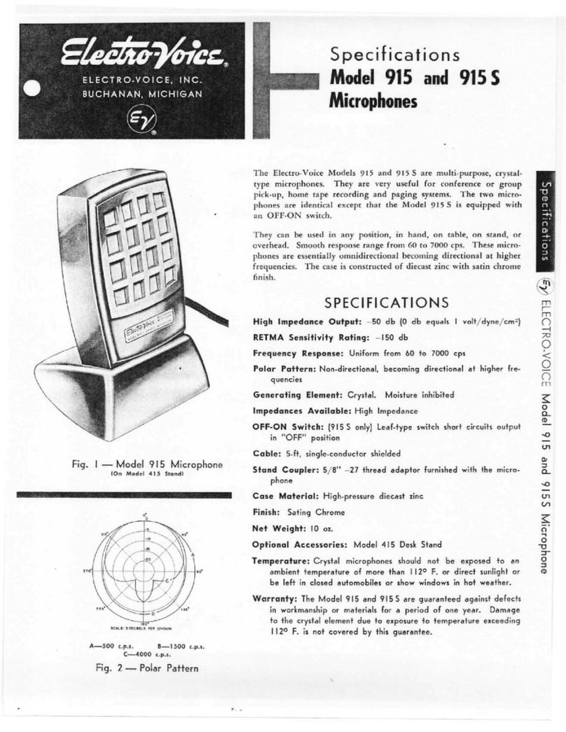 Electro-Voice 915 Specification sheet Electro-Voice 915 Specification sheet