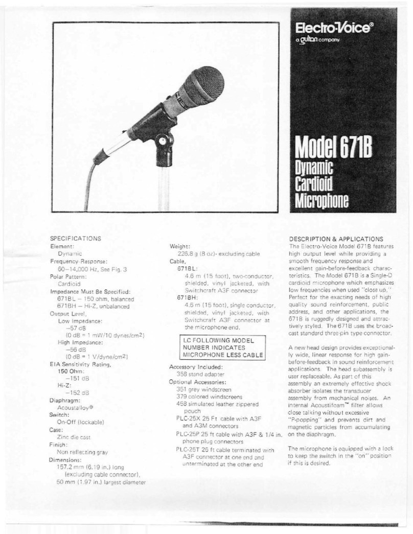 Electro-Voice 671B Specification sheet