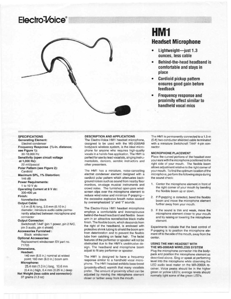 Electro-Voice HM1 Specification sheet