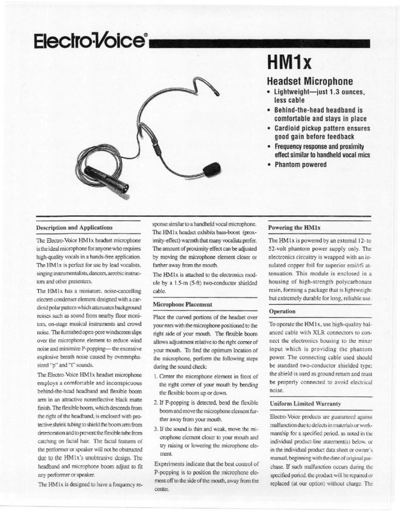 Electro-Voice HM1x Specification sheet