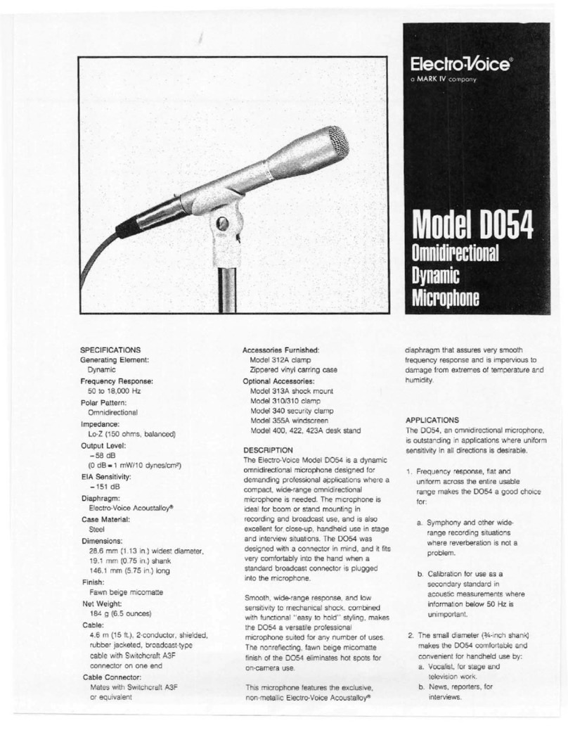 Electro-Voice DO54 Specification sheet