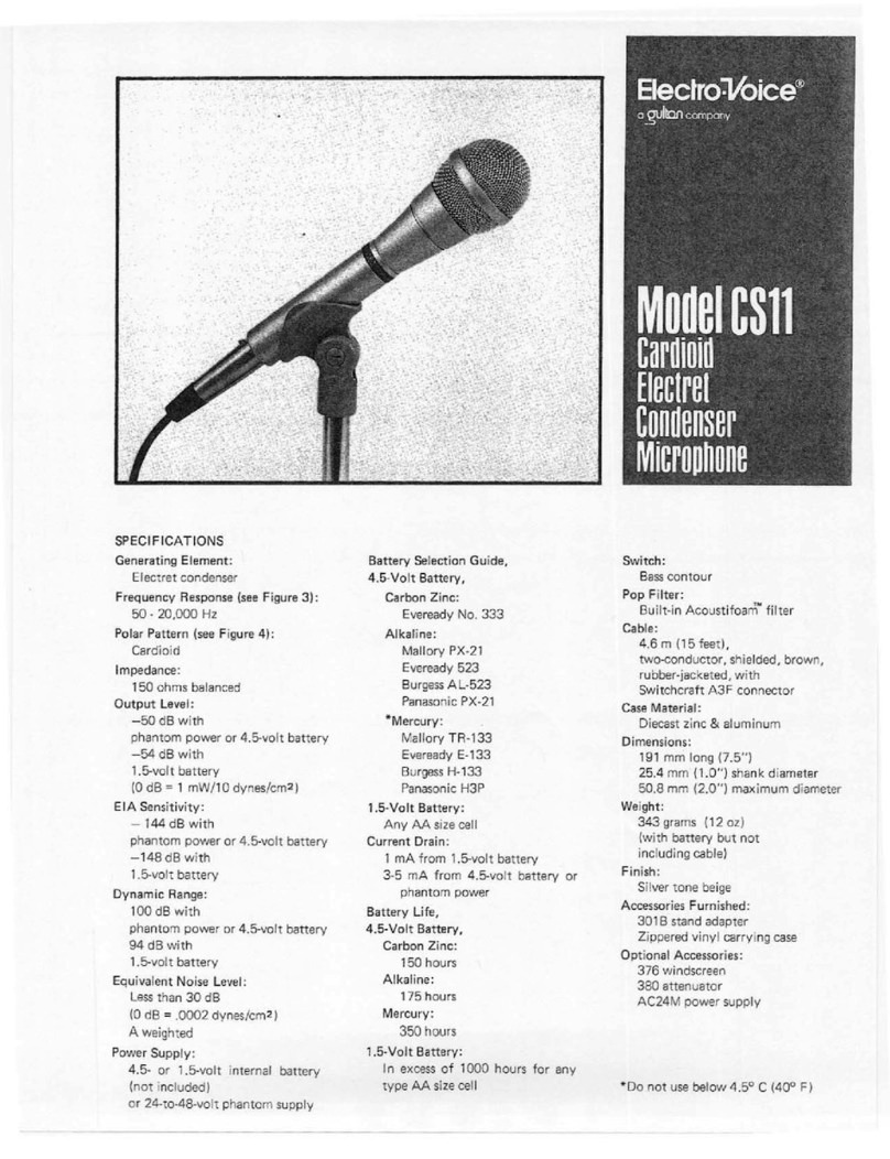 Electro-Voice CS11 Specification sheet