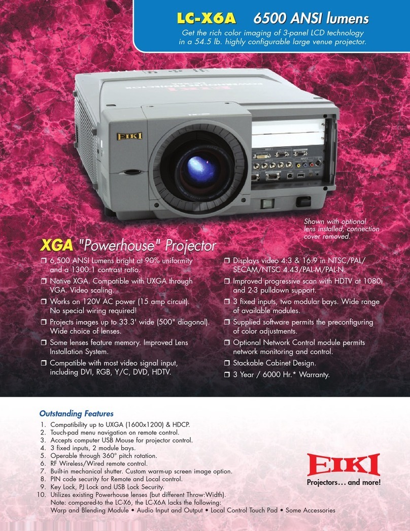 Eiki XGA Specification sheet