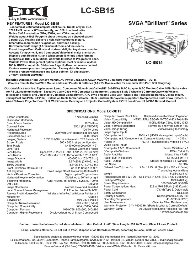 Eiki Brilliant LC-SB15 User manual