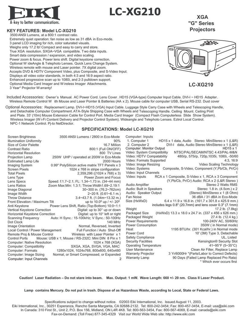 Eiki LC-XG210 User manual