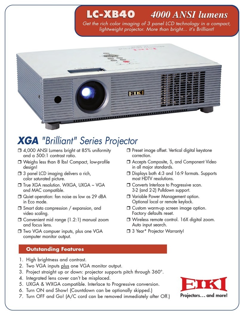 Eiki LC-XB40 Specification sheet