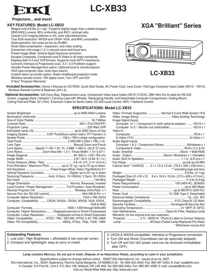 Eiki LC-XB33 User manual