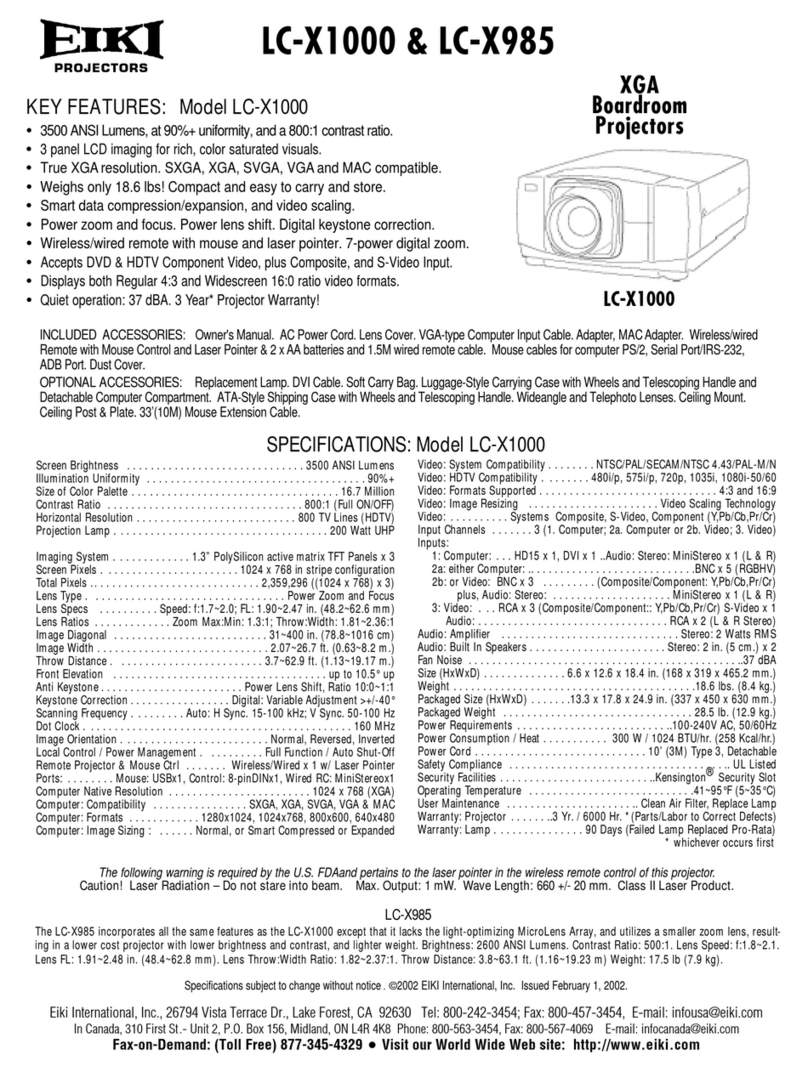Eiki LC-X985 User manual