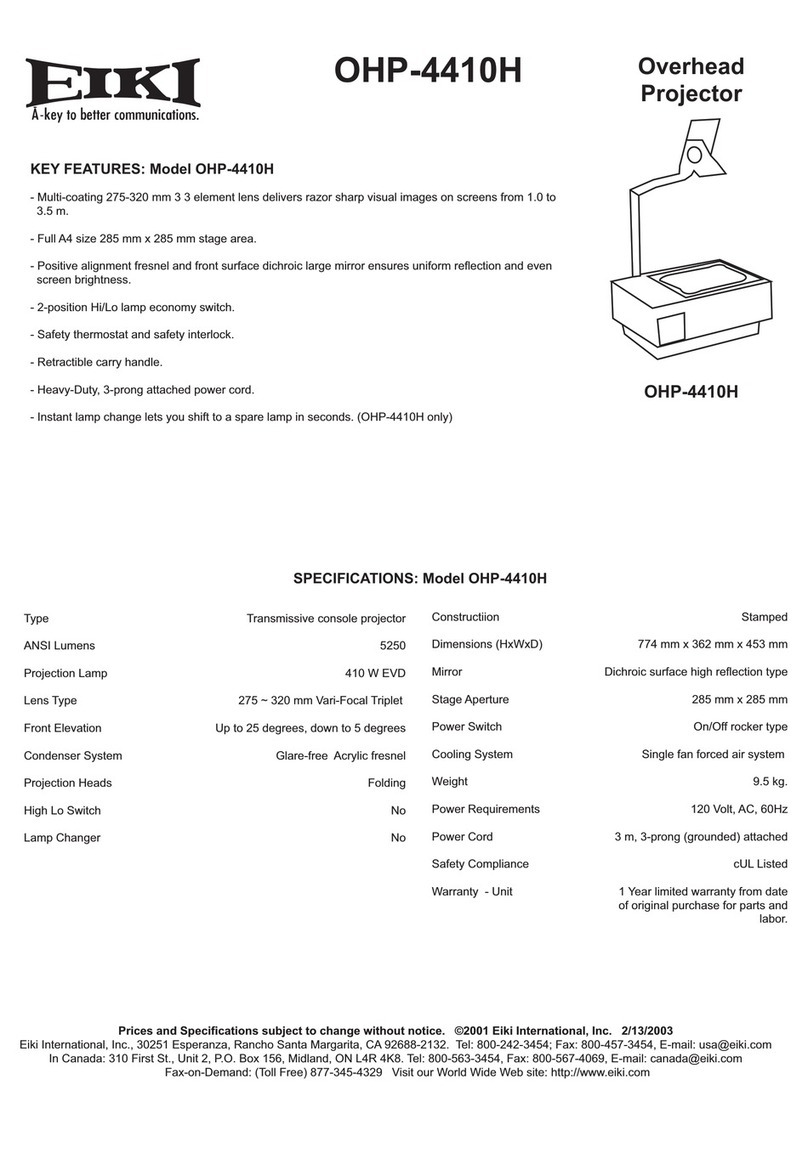 Eiki OHP-4410H User manual Eiki OHP-4410H User manual
