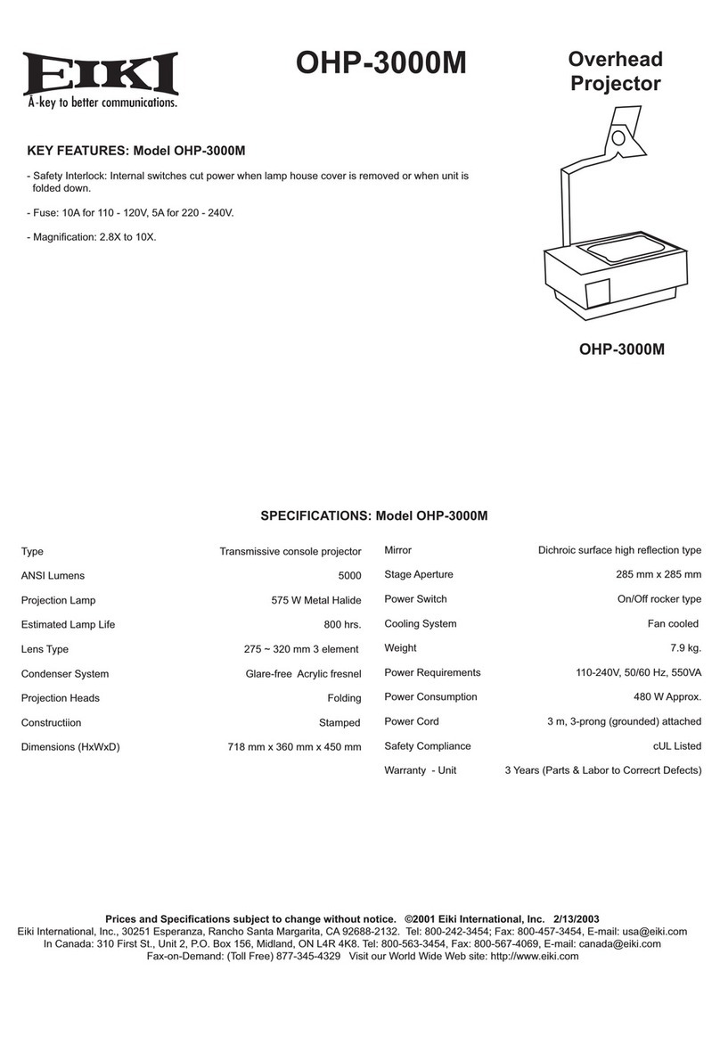 Eiki OHP-3000M User manual Eiki OHP-3000M User manual