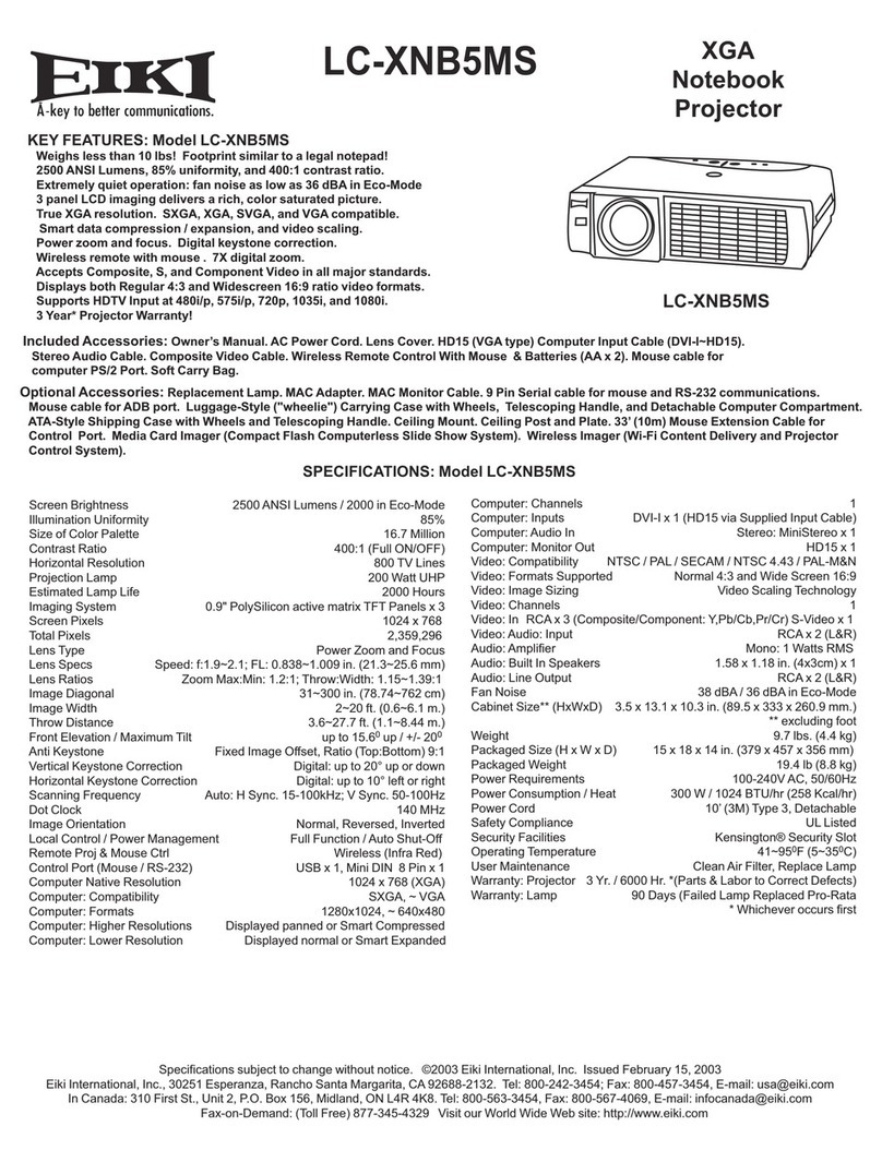 Eiki LC-XNB5MS User manual