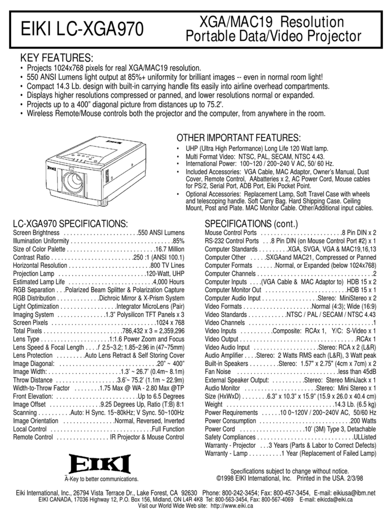 Eiki LC-XGA970 User manual