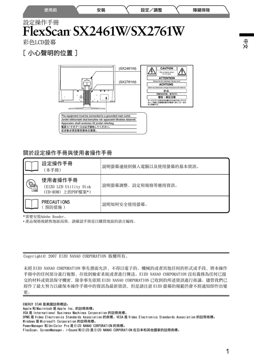 Eizo FlexScan SX2761W User manual