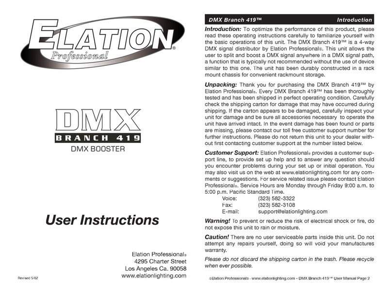 Elation DMX Branch 419 User instructions