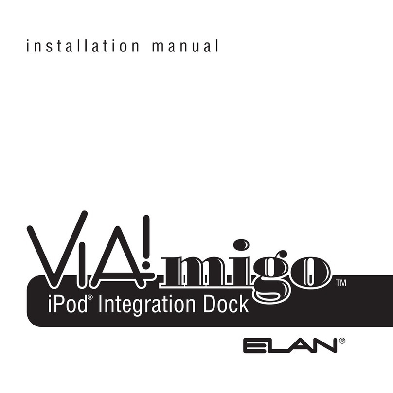 Elan iPod Integration Dock VIA!migo installation manual