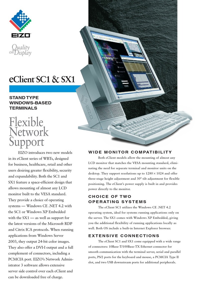 Eizo eClient SC1 Specifications Eizo eClient SC1 Specifications