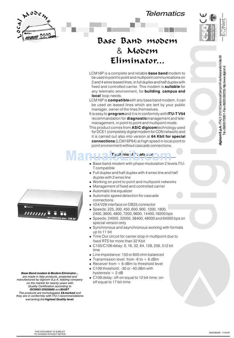 Digicom LCM16P Specifications