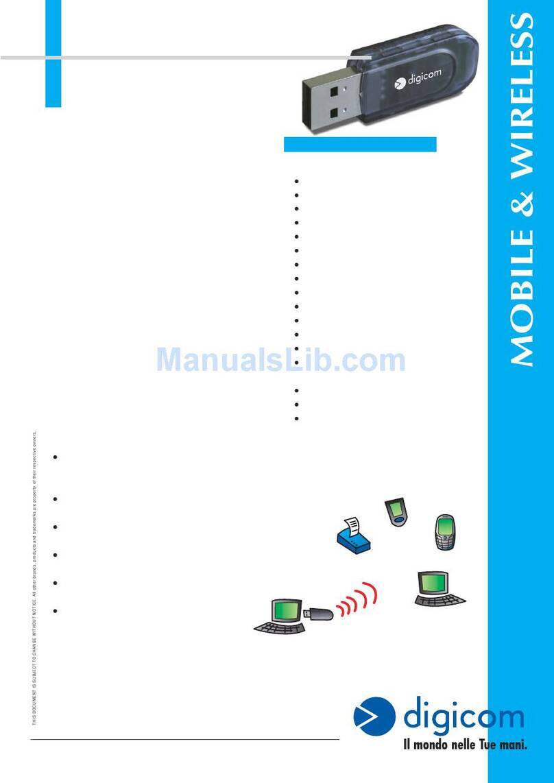 Digicom Palladio USB Bluetooth EDR 100 Specification sheet