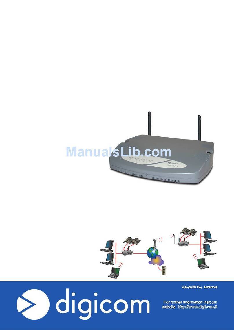 Digicom VoiceGATE Plus Wireless ADSL Router Specification sheet