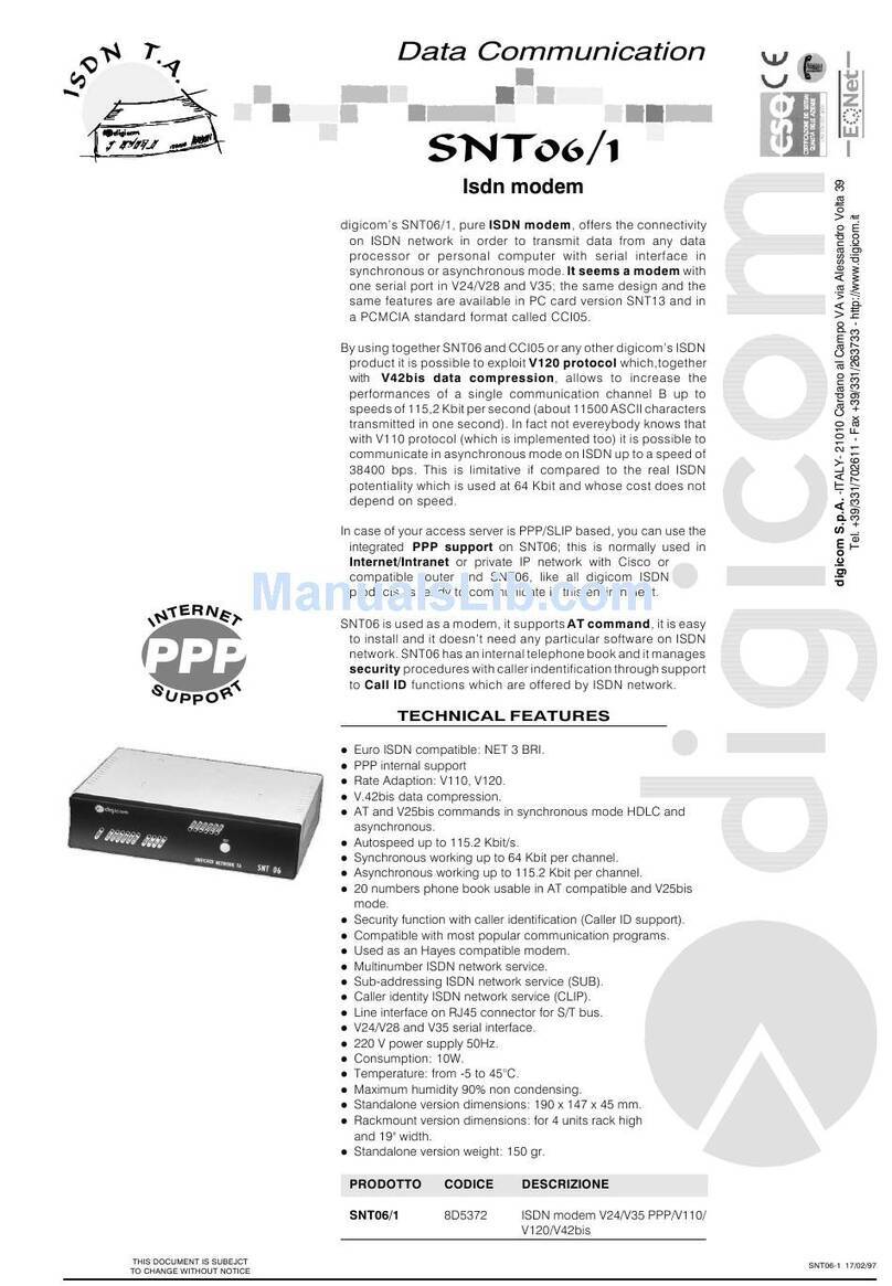 Digicom SNT06/1 User manual