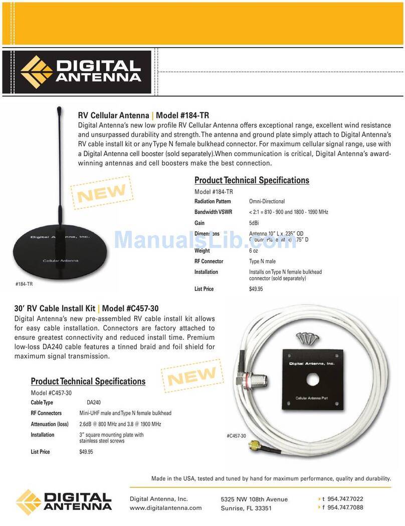 Digital Antenna 184-TR Specification sheet
