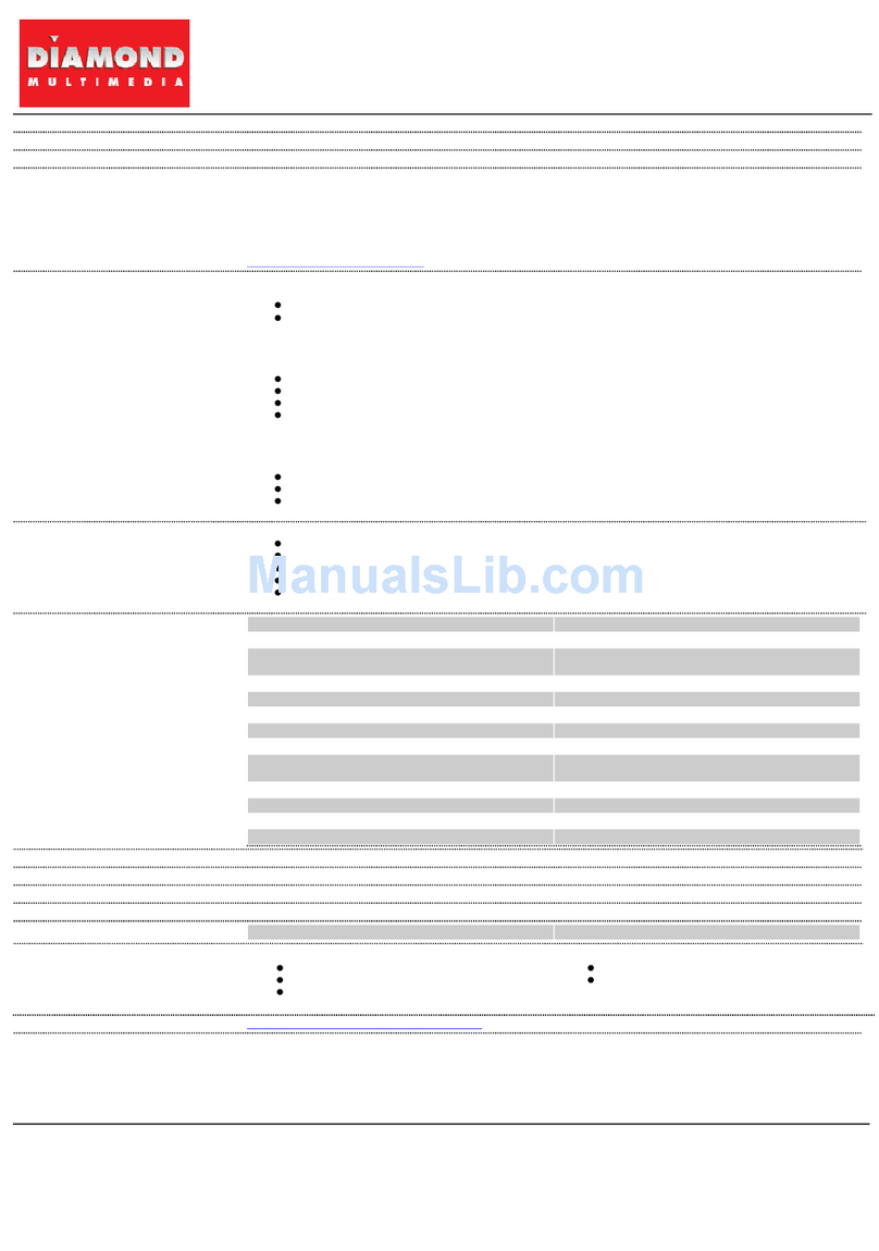 Diamond Multimedia HD 600 Specification sheet