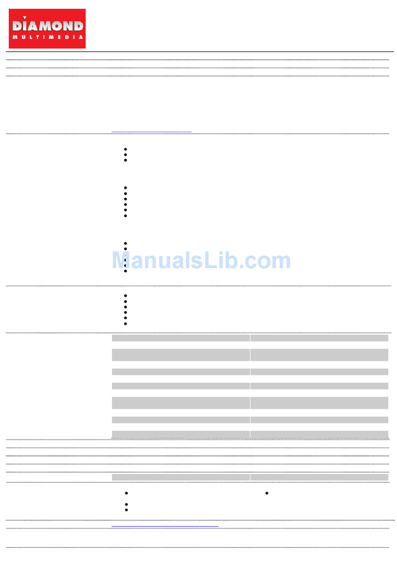 Diamond Multimedia TVW650MAC Specification sheet