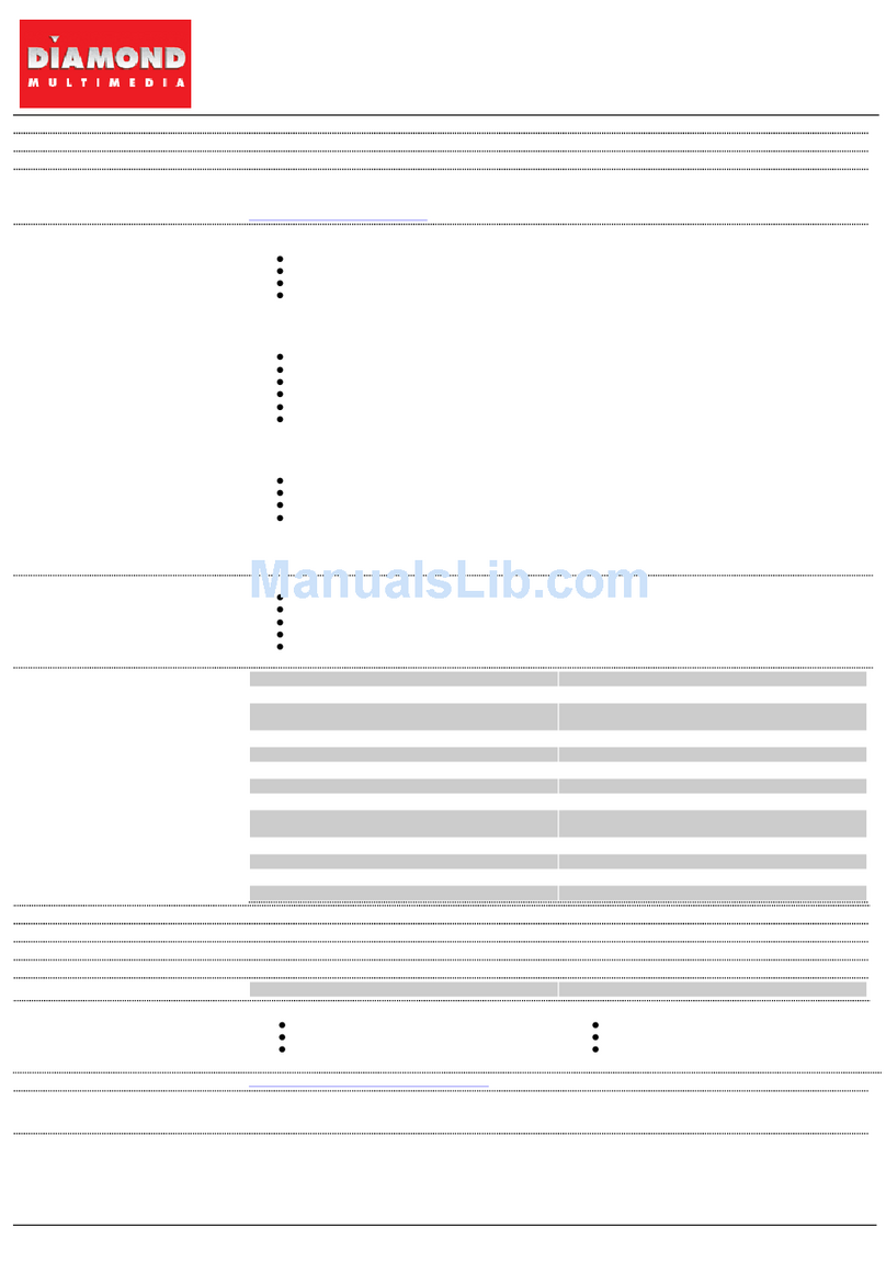 Diamond Multimedia ATI TV Wonder TVW650PCIE Specification sheet