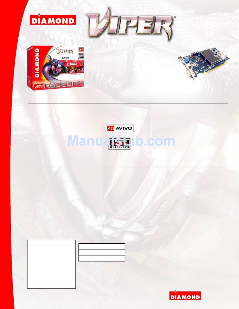 Diamond Multimedia Radeon X1300 Specification sheet