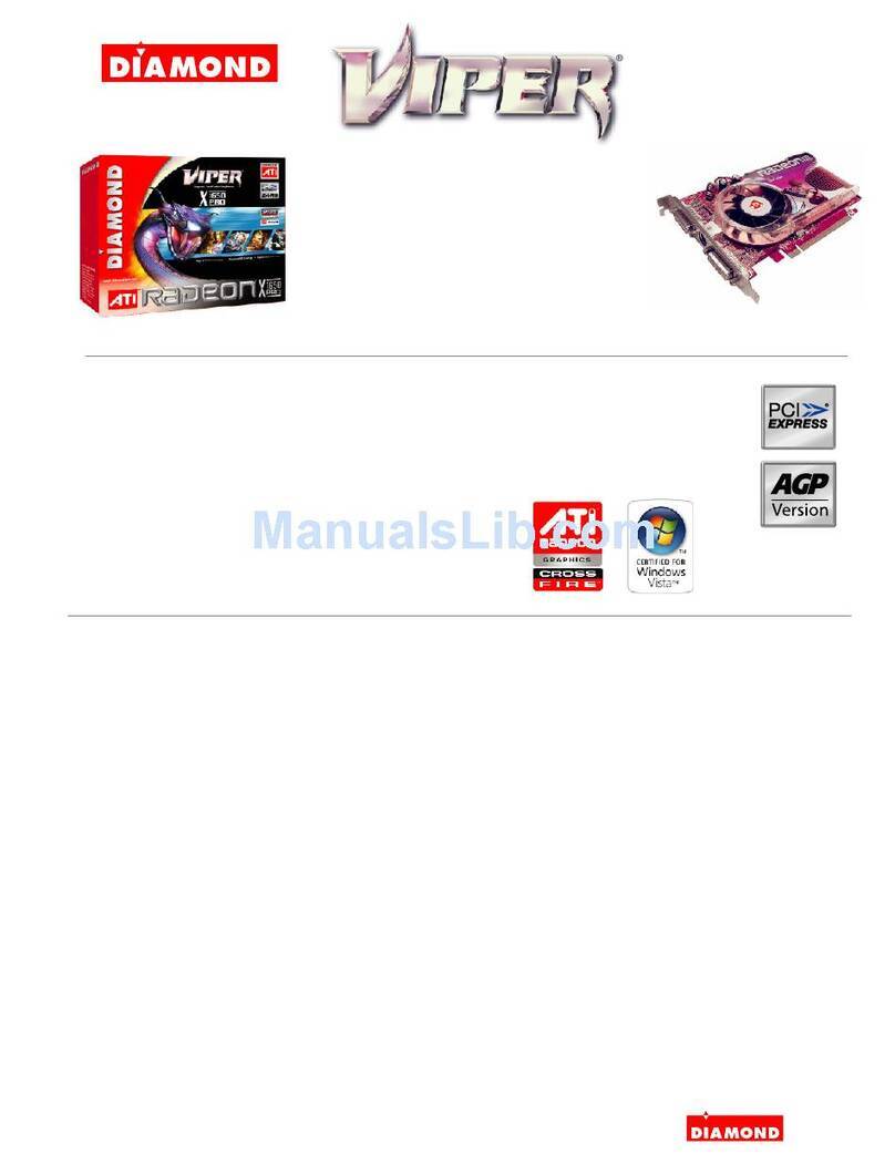 Diamond Multimedia Radeon X1650AGP256 Specification sheet