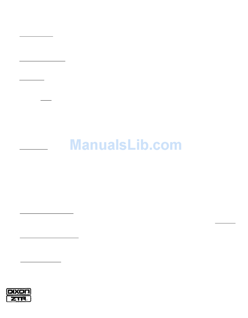 Dixon TECHNICAL DATA BROCHURE ZTR 308-311 Instruction manual